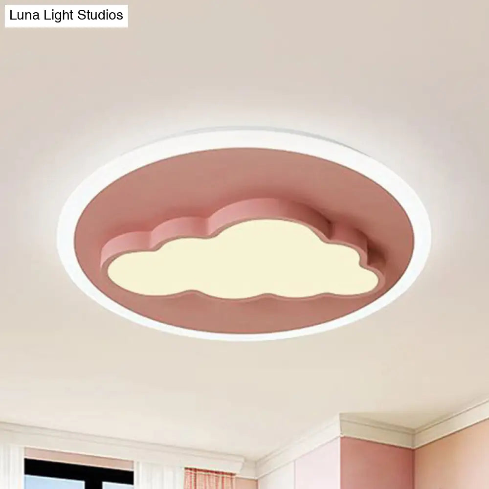 Nordic Cloud Metal Ceiling Lamp - Flush Mount For Childs Bedroom Pink / Warm