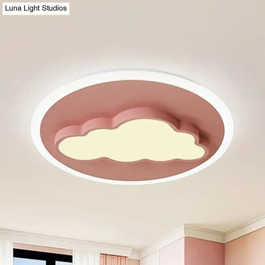 Nordic Cloud Metal Ceiling Lamp - Flush Mount For Childs Bedroom Pink / Warm