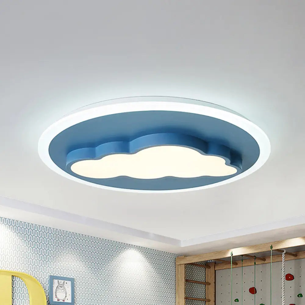 Nordic Cloud Metal Ceiling Lamp - Flush Mount For Child’s Bedroom Blue / Warm
