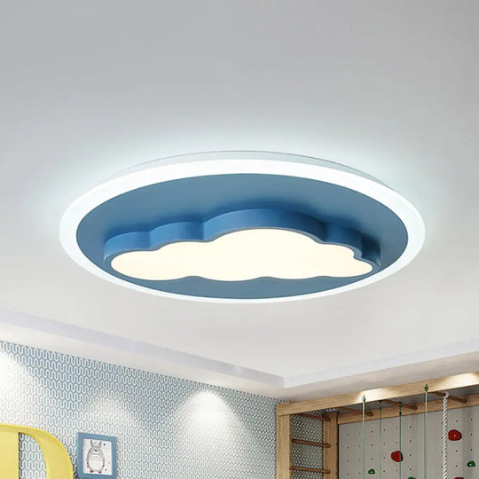 Nordic Cloud Metal Ceiling Lamp - Flush Mount For Child’s Bedroom Blue / Warm