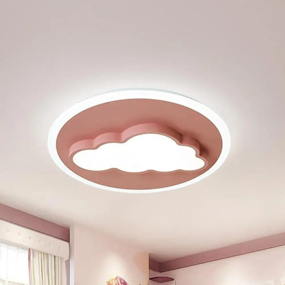 Nordic Cloud Metal Ceiling Lamp - Flush Mount For Child’s Bedroom Pink / White