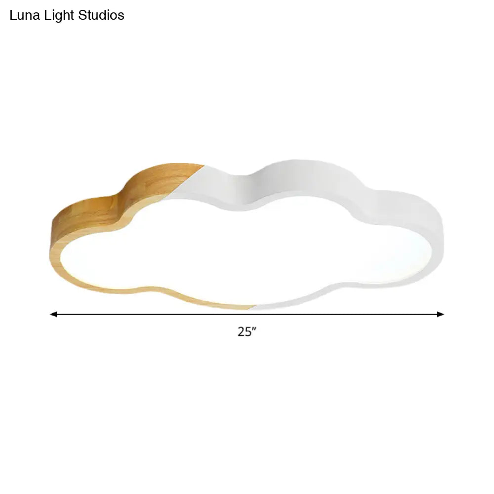 Nordic Cloud Shape Led Ceiling Light For Kids Bedroom - Acrylic Flush Mount Energy Saving