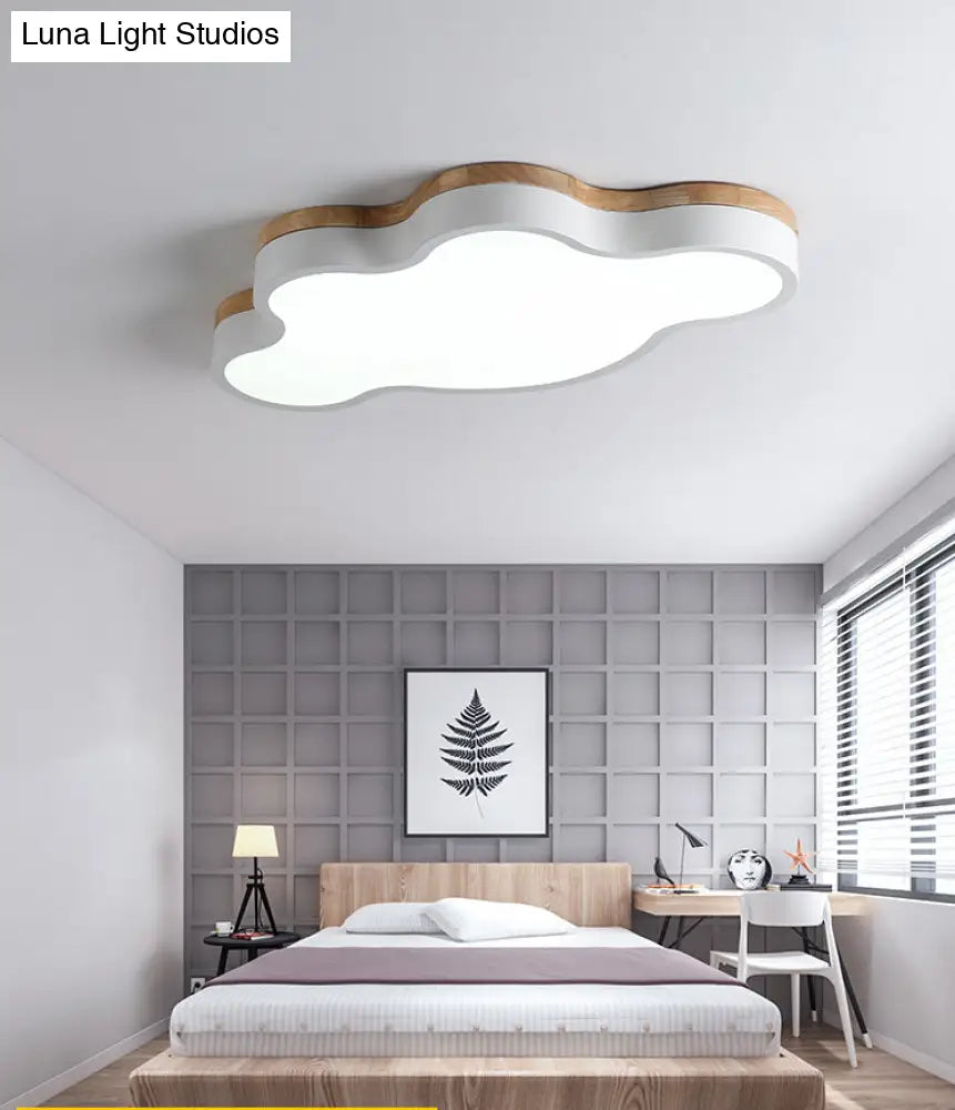 Nordic Cloud Shape Led Flush Mount Ceiling Lamp For Kids Bedroom