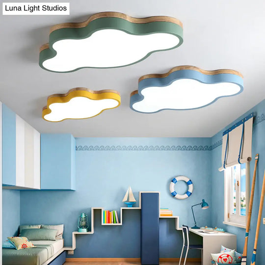 Nordic Cloud Shape Led Flush Mount Ceiling Lamp For Kids Bedroom