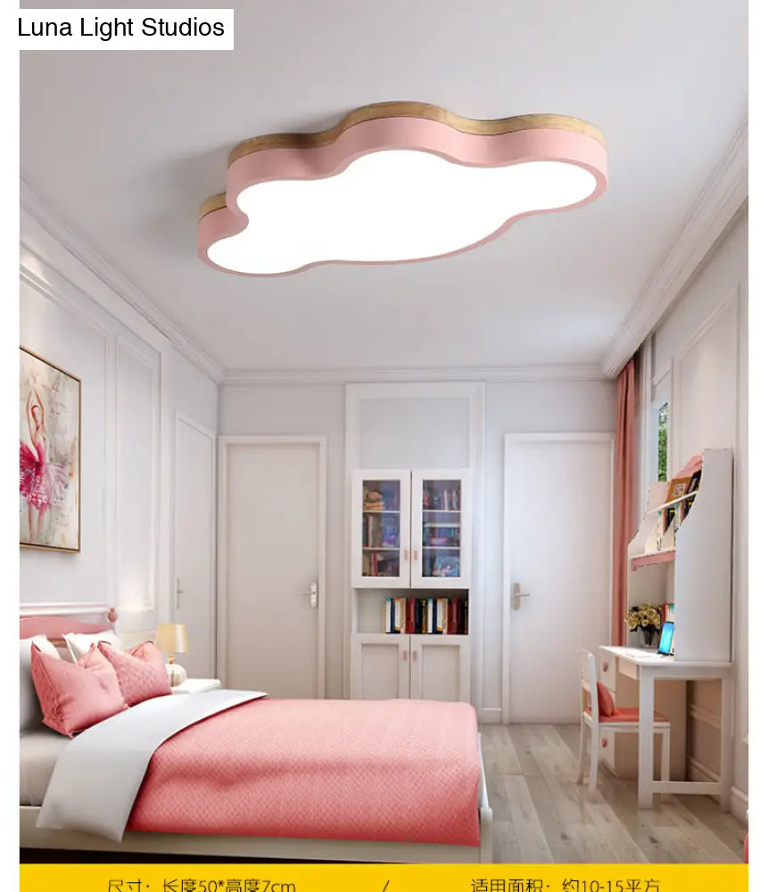 Nordic Cloud Shape Led Flush Mount Ceiling Lamp For Kids Bedroom