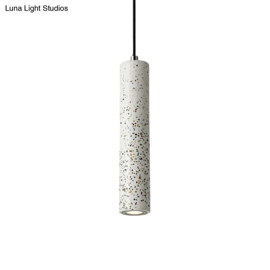 Nordic Concrete Pendant Light - 1-Light Black/White/Yellow Suspension