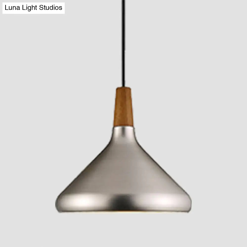 Nordic Conical Metal Pendant Light Fixture - Perfect For Dining Room Ambiance! Silver / 10.5