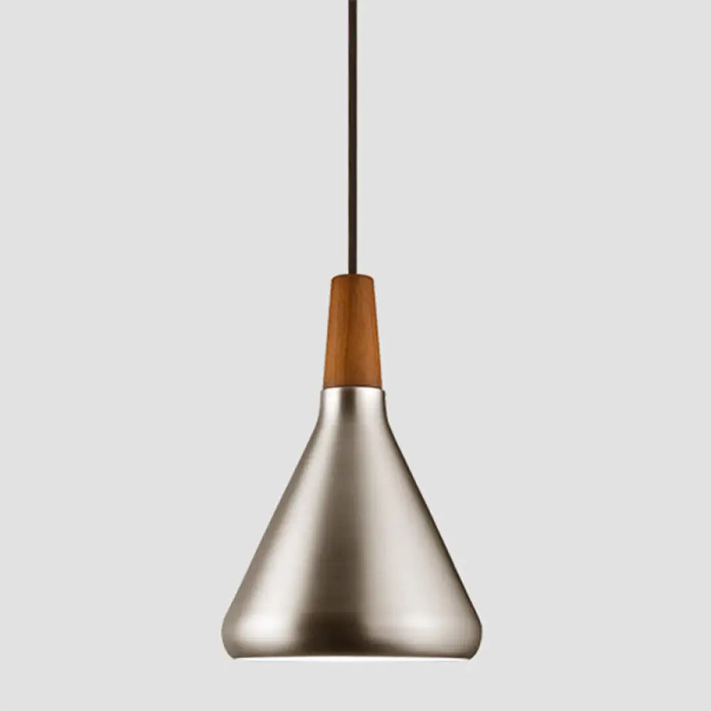 Nordic Conical Metal Suspension Pendant Light For Dining Room - Modern & Stylish Design Silver / 7’