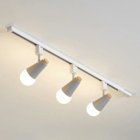 Nordic Conical Semi Flush Track Light For Living Room Ceiling 3 / Grey