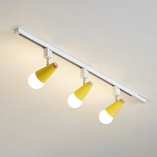 Nordic Conical Semi Flush Track Light For Living Room Ceiling 3 / Yellow