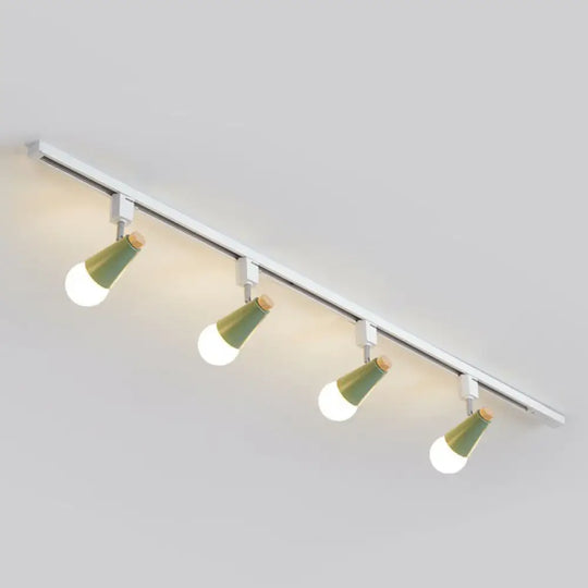 Nordic Conical Semi Flush Track Light For Living Room Ceiling 4 / Green