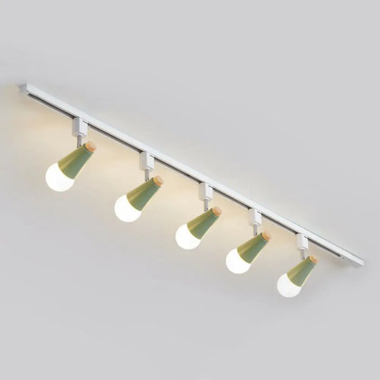 Nordic Conical Semi Flush Track Light For Living Room Ceiling 5 / Green