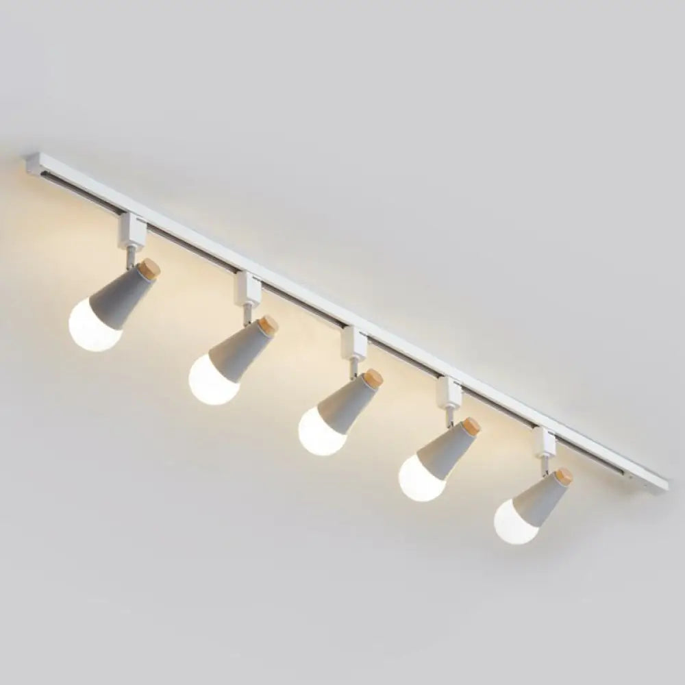 Nordic Conical Semi Flush Track Light For Living Room Ceiling 5 / Grey