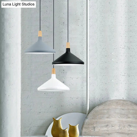 Nordic Aluminum Coolie Shade Suspension Pendant Light - 1 Head 7/10.5/15 Inch Wide Ideal For Office