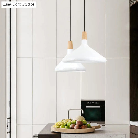 Nordic Aluminum Coolie Shade Suspension Pendant Light - 1 Head 7/10.5/15 Inch Wide Ideal For Office