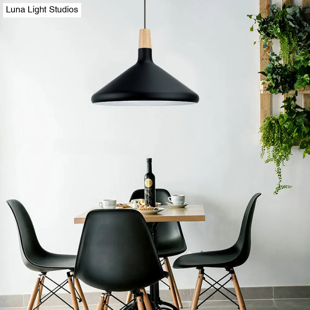 Nordic Aluminum Coolie Shade Suspension Pendant Light - 1 Head 7/10.5/15 Inch Wide Ideal For Office