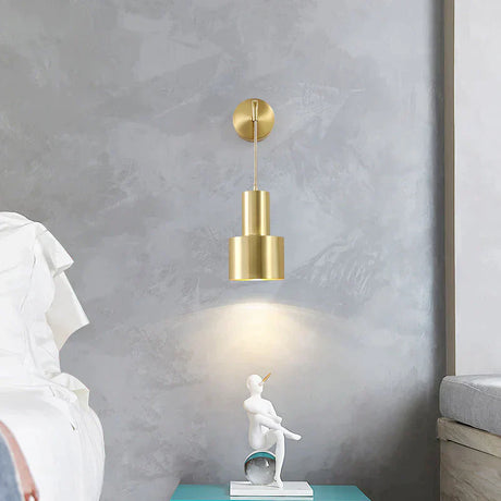 Nordic Copper Bedroom Wall Lamp Creative Modern Minimalist Stair Corridor Porch Living Room Dining