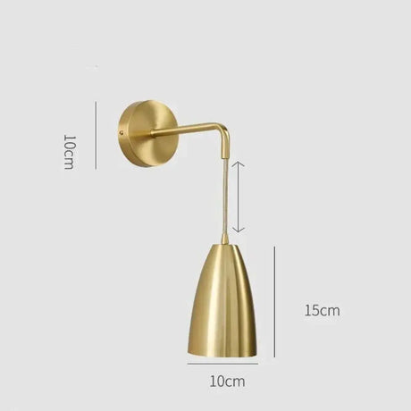 Nordic Copper Bedroom Wall Lamp Creative Modern Minimalist Stair Corridor Porch Living Room Dining