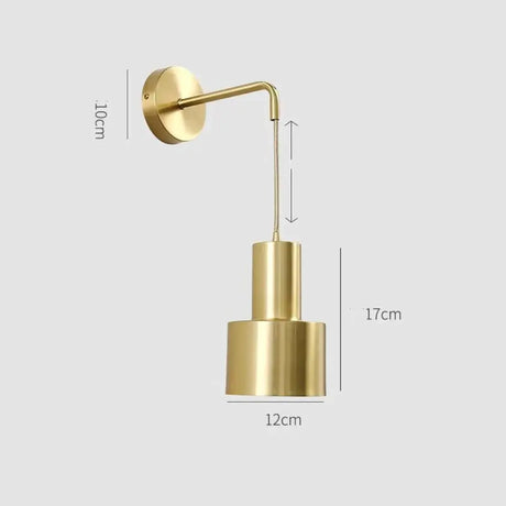 Nordic Copper Bedroom Wall Lamp Creative Modern Minimalist Stair Corridor Porch Living Room Dining