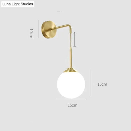 Nordic Copper Bedroom Wall Lamp Creative Modern Minimalist Stair Corridor Porch Living Room Dining