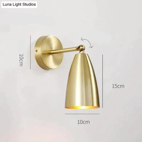 Nordic Copper Bedroom Wall Lamp Creative Modern Minimalist Stair Corridor Porch Living Room Dining