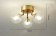 Nordic Copper Creative Modern Bedroom Ceiling Lamp 3 Heads / White Light