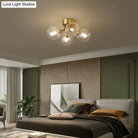 Nordic Copper Creative Modern Bedroom Ceiling Lamp