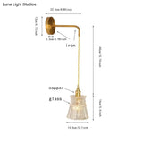Nordic Copper Wall Lamp Mirror Front Bedside Toilet Cloakroom Background Brass Glass Led With Pure