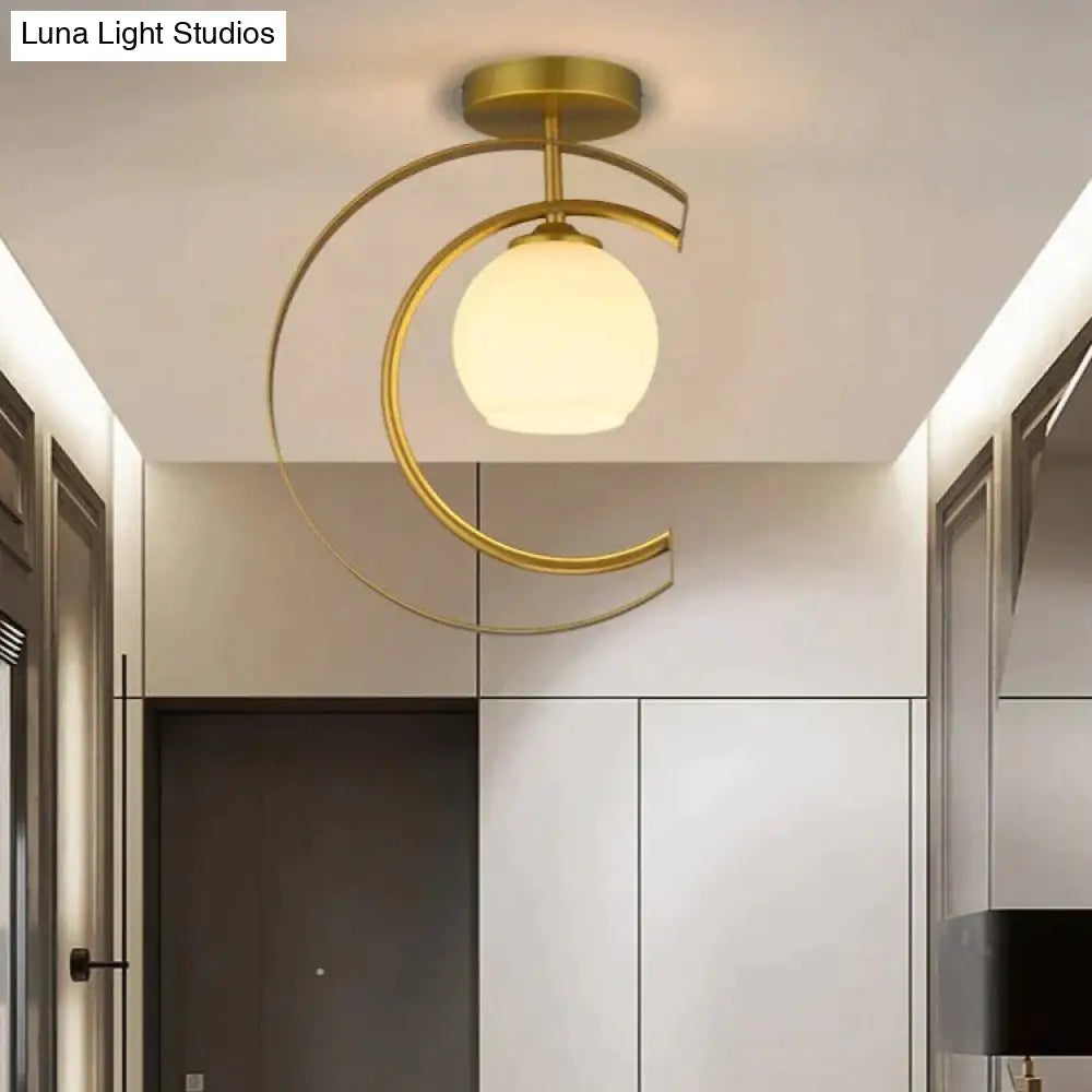 Nordic Creative Bedroom Iron Ceiling Lamp Warm Light / 5W Gold