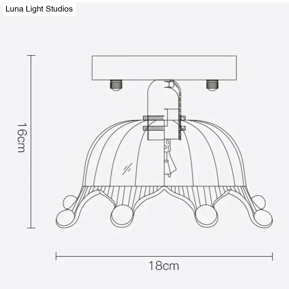 Nordic Creative Corridor Balcony Crown Copper Ceiling Lamp