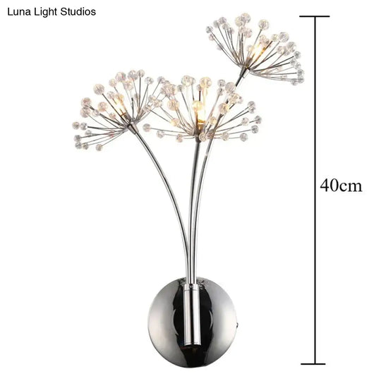 Nordic Creative Crystal Flower Dandelion Wall Lamps For Bathroom Bedroom Bedside Lamp Living Room