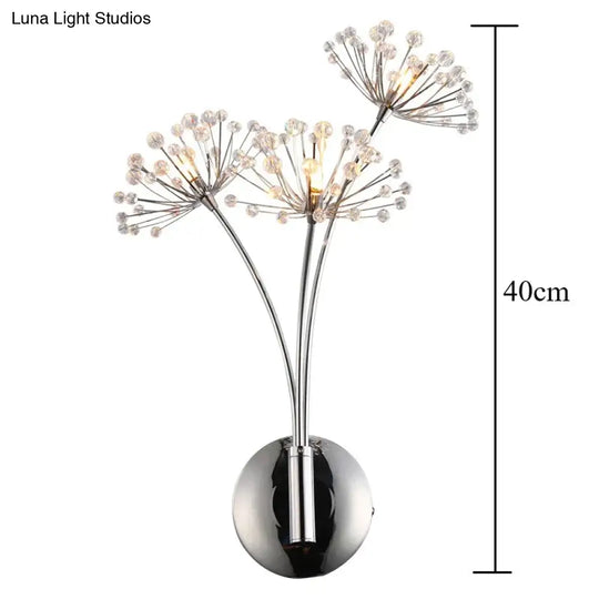 Nordic Creative Crystal Flower Dandelion Wall Lamps For Bathroom Bedroom Bedside Lamp Living Room 3