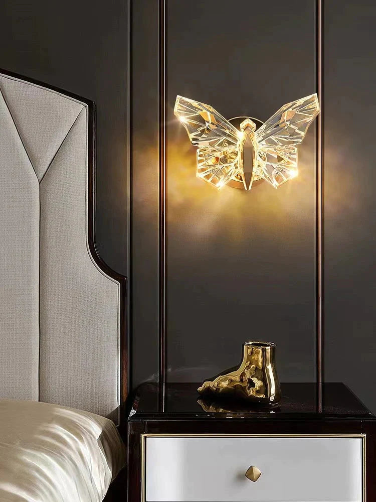 Nordic Creative Luxury Butterfly Wall Lamp For Bedroom Living Room Lighting Wall Lamp