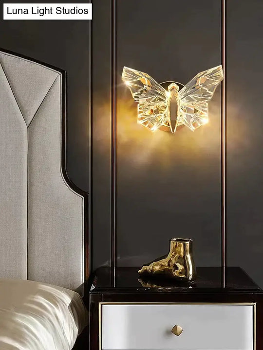 Nordic Creative Luxury Butterfly Wall Lamp For Bedroom Living Room Lighting Wall Lamp