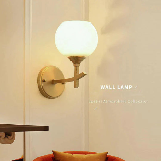 Nordic Creative Luxury Copper Wall Lamp Bedside Lamp Corridor Background Wall Lamp Home Shop Window Display Lamp