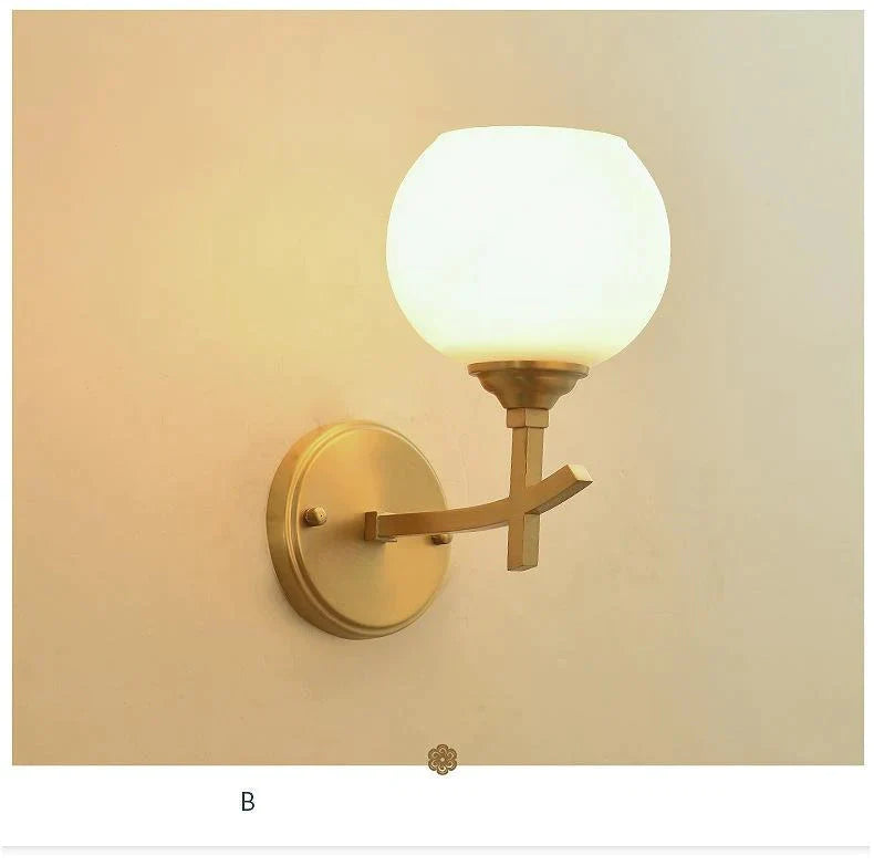 Nordic Creative Luxury Copper Wall Lamp Bedside Lamp Corridor Background Wall Lamp Home Shop Window Display Lamp
