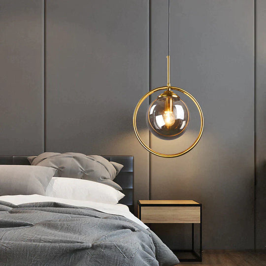 Nordic Creative Minimalist Bar Study Bedroom Bedside Magic Bean Lamp Glass Chandelier