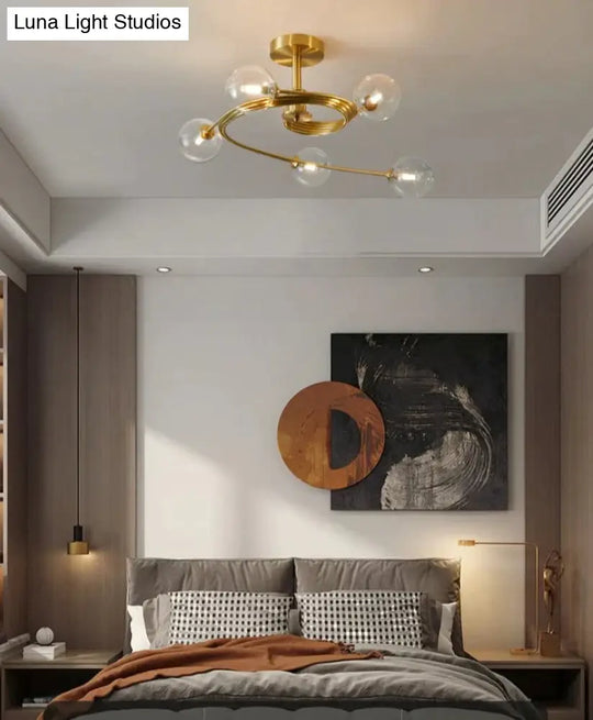 Nordic Creative Rotate Bedroom Room Lamp Copper Ceiling