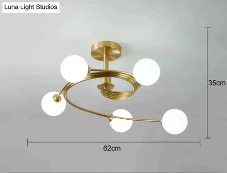 Nordic Creative Rotate Bedroom Room Lamp Copper Ceiling