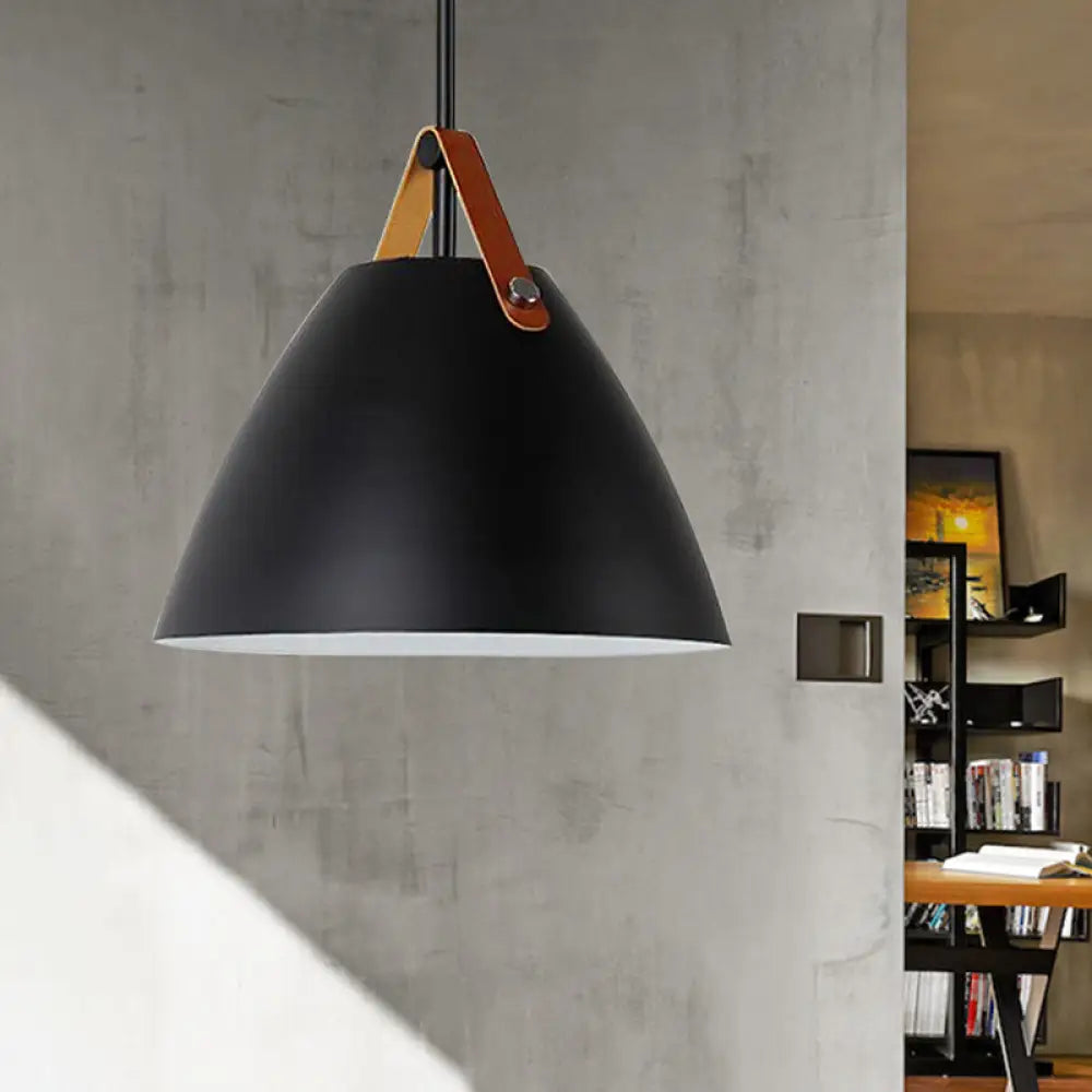 Nordic Curved Coolie Pendant Light - Sleek Aluminum Hanging Lamp In Chic Black/Blue/Grey/Pink/White