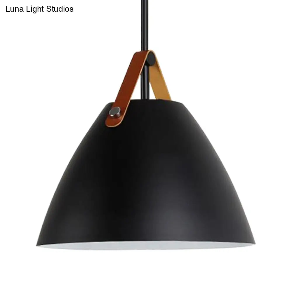 Modern Nordic Curved Coolie Pendant Light - Aluminum Hanging Lamp Single Black/Blue/Grey/Pink/White