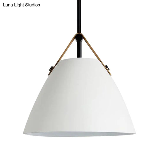 Modern Nordic Curved Coolie Pendant Light - Aluminum Hanging Lamp Single Black/Blue/Grey/Pink/White