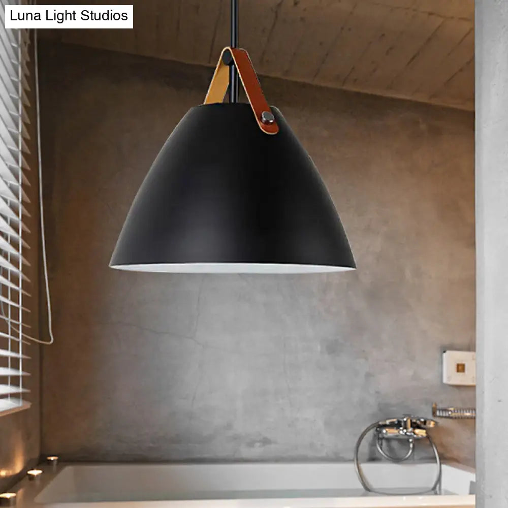 Nordic Curved Coolie Pendant Light - Sleek Aluminum Hanging Lamp In Chic Black/Blue/Grey/Pink/White