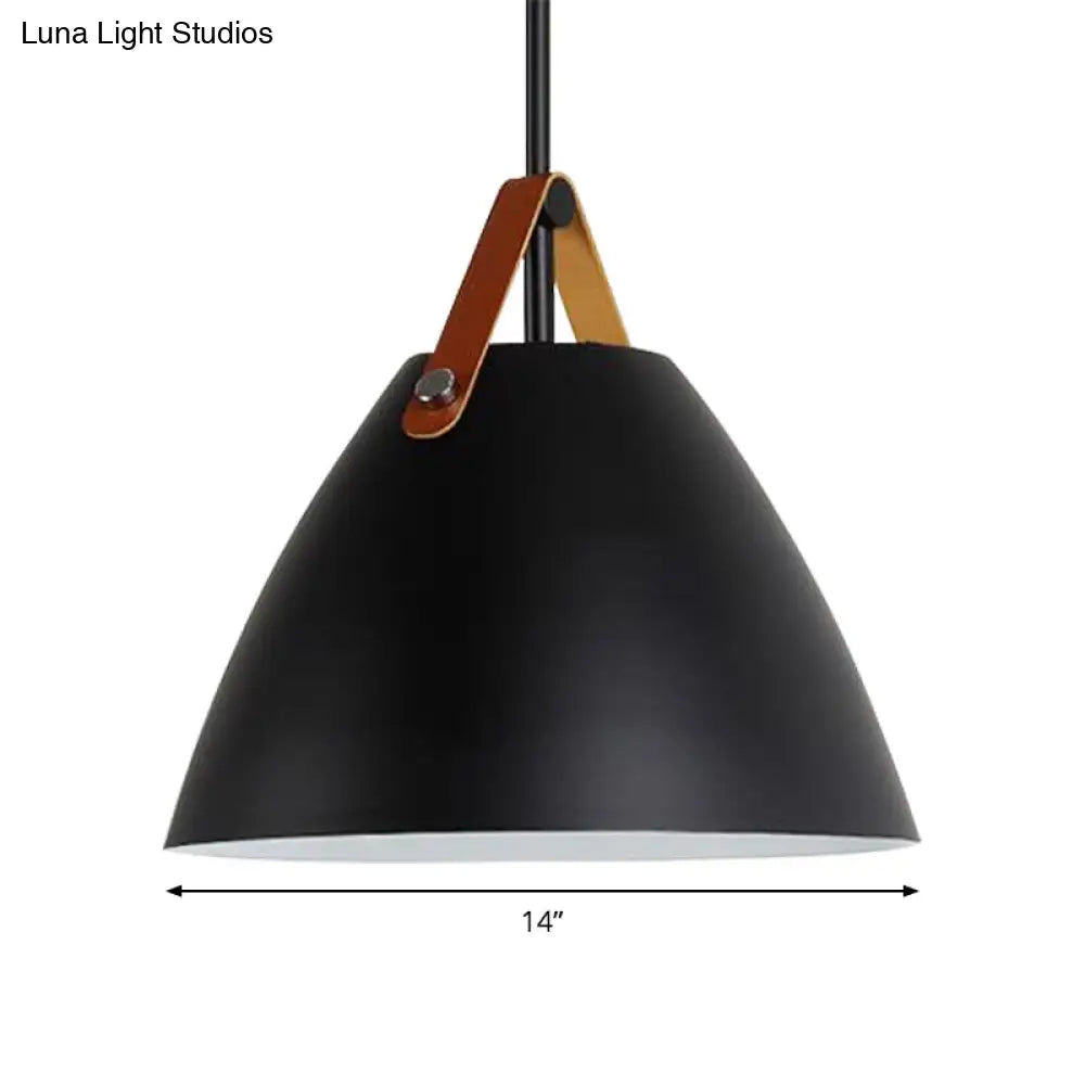 Modern Nordic Curved Coolie Pendant Light - Aluminum Hanging Lamp Single Black/Blue/Grey/Pink/White