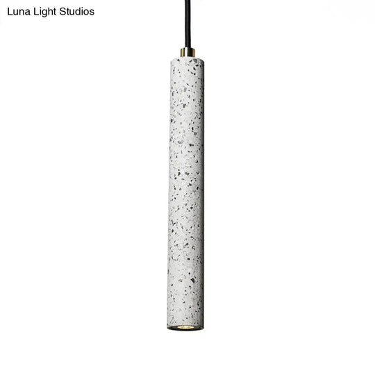 Nordic Cylindrical Pendulum Light Hanging Pendant In White/Black Lighting