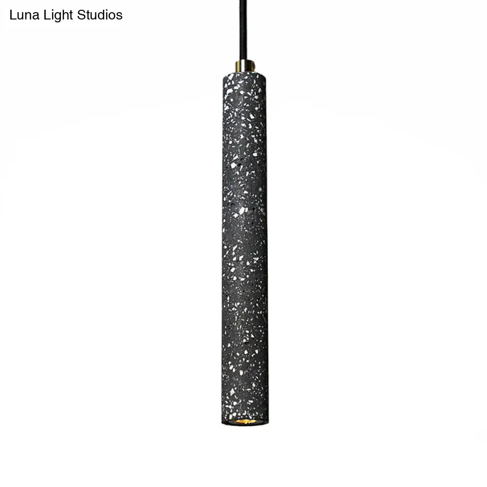 Nordic Cylindrical Pendulum Light Hanging Pendant In White/Black Lighting