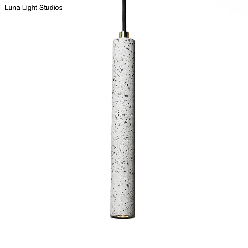 Nordic Cylindrical Pendulum Light Hanging Pendant In White/Black Lighting