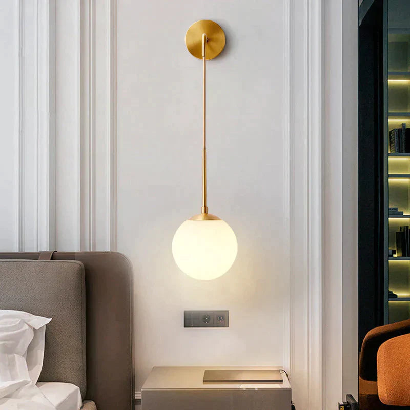 Nordic Design Led Bedroom Bedside Brass Copper Wall Lamp Modern Creative Living Room Dining Floor