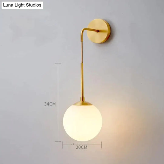 Nordic Design Led Bedroom Bedside Brass Copper Wall Lamp Modern Creative Living Room Dining Floor