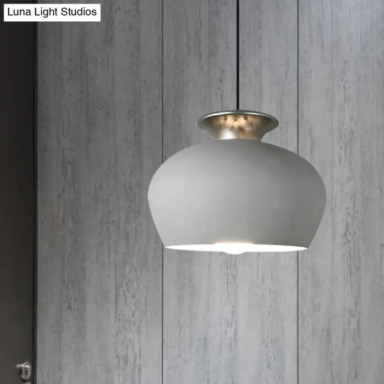 Nordic Pendant Light With Inverted Cup Shade In Black Grey Or White For Dining Table